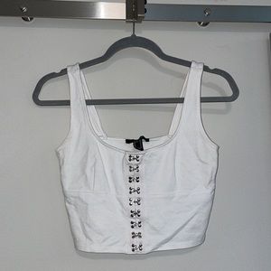 Forever 21 buckle cropped tank top